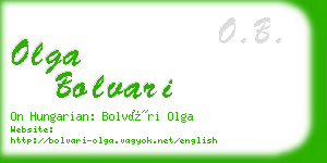 olga bolvari business card